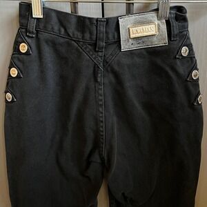 Vtg 90s Lawman Western Jeans High Waist Black Denim Button 100% Cotton Sz 1